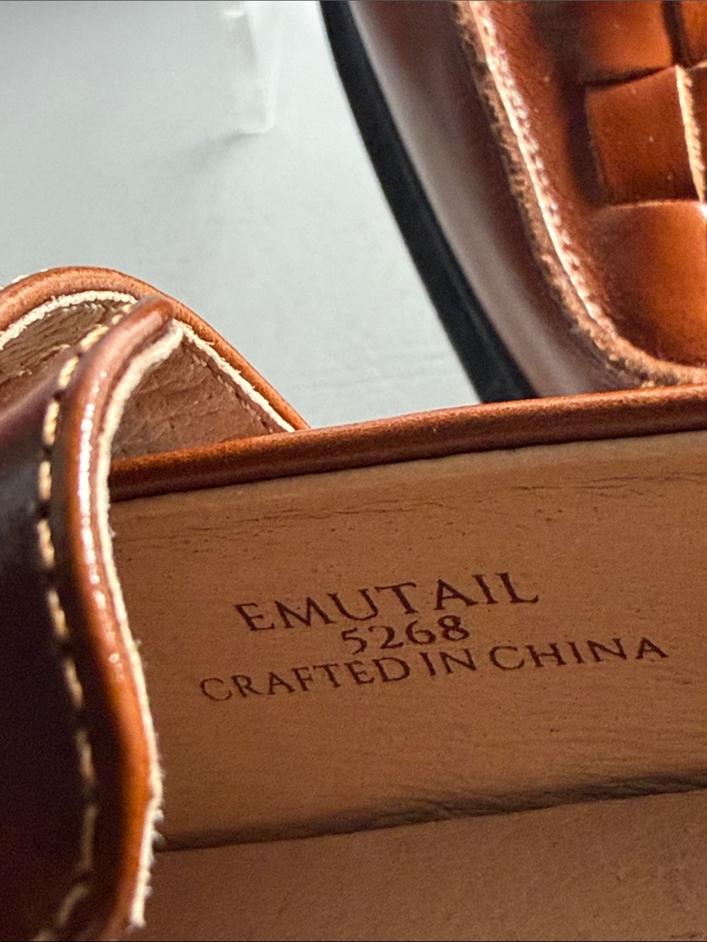 Bared Footwear Emutail NWOT Rustic Brown Leather Preppy Loafers 39 or 8.5-9 US - Picture 4 of 11